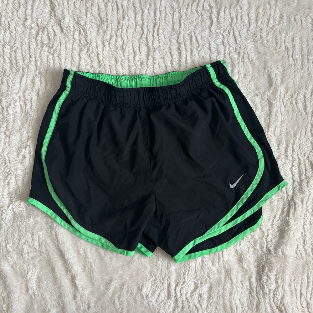 Black and Green Nike Dri-Fit Athletic Shorts